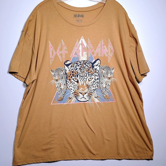 Def Leppard Graphic T-Shirt Leopard Animal Print XXXL 3XL Band Tee - Picture 2 of 9
